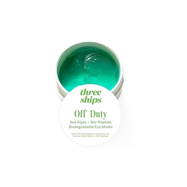 Three Ships OffDuty Sea Algae + Bio-Peptide Smoothing Eye Masks- Firming Under Patches to Reduce Look of Fine Lines, Biodegradeable (30 sets)