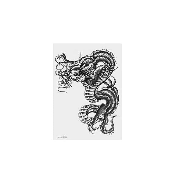 Milisten Large Temporary Waterproof Fake Realistic Dragon Body Full Sleeve Stickers for Men Adult Women