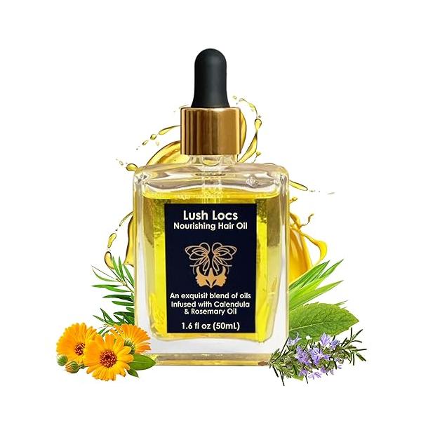 Rosemary Oil for Hair Growth Infused With Peppermint Oil, Tea Tree Lemongrass Essential | Light Weight Locs Dreads, Sisterlocs Scalp Massager Loc by NVLX Labs - 1.6 Oz