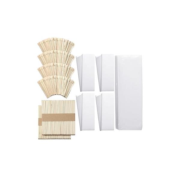 Ireer 1000 Pcs Wax Strips and Sticks Kit 500 Non Woven Waxing Assorted Applicator Soft Wooden Facial Body for Eyebrow Hair Removal Spa Home Women Men Leg