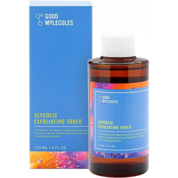Good Molecules Glycolic Exfoliating Toner - Hyaluronic and Acid Daily for Face Cleansing Facial Exfoliant Glowing Even Skin Tone, Care