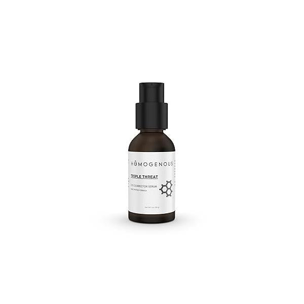 Triple Threat Eye Corrector Serum, Peptide Formula, 1 oz Amber Glass Pump Bottle