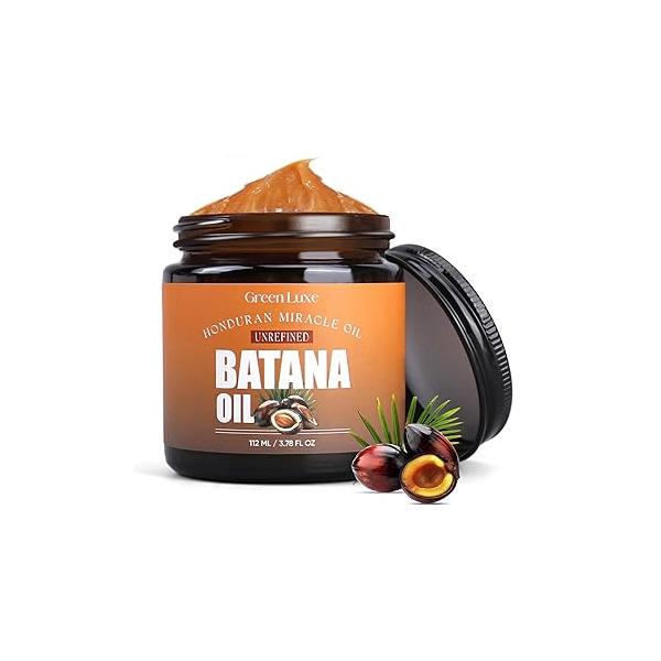 Raw Batana Oil for Hair Growth - Unrefined from Honduras, Natural with Jojoba Beeswax, Repair Damaged & Prevent Loss, Increase Shine Men Women 3.78 FLOZ