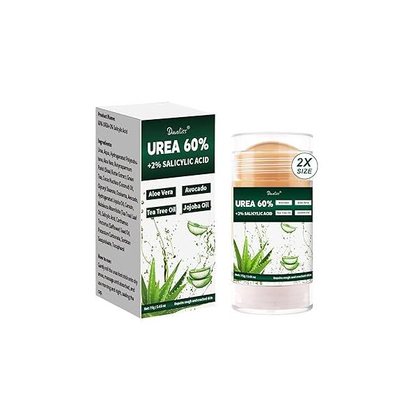 Urea 60% Cream with 2% Salicylic Acid - Maximum Strength Foot, Hand and Elbow for Dry, Cracked Skin, Toenail Softening Aloe Vera,Tea Tree & Jojoba Oil 2.65 oz.