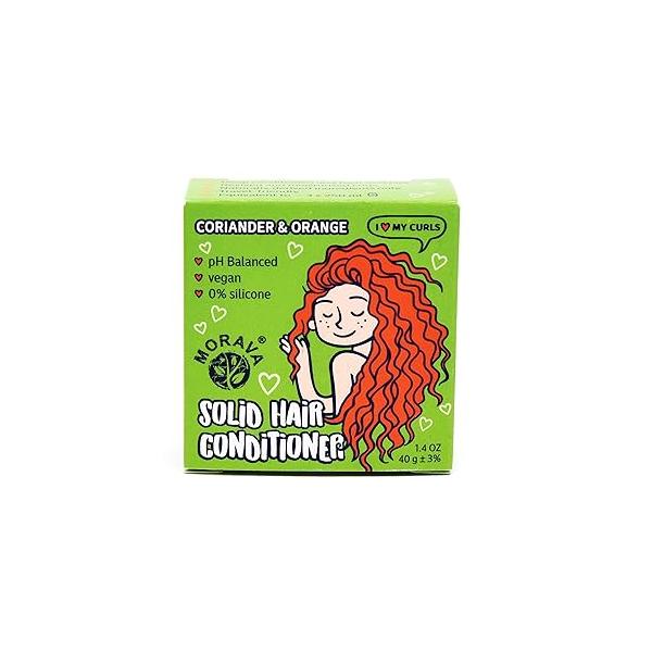 Morava Conditioner Bar for Curly Hair with Marshmallow Root Extract, Shea and Cocoa Deep Conditioner, Vitamin B5, Sustainable Ingredients, Silicon free (for curly hair)