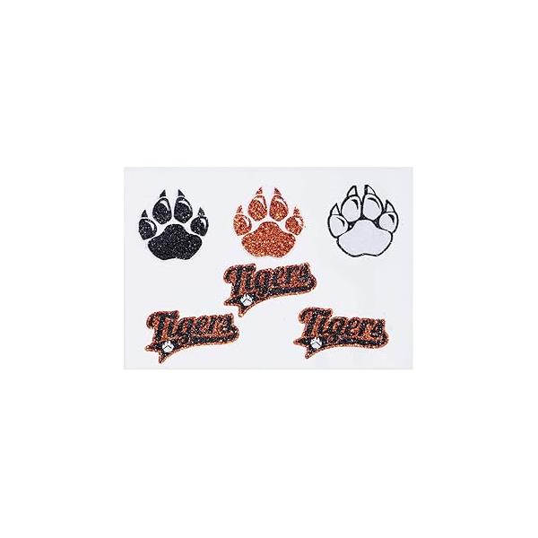 Anderson's Tigers Glitter Body Decals, 12 per Pack, Tattoos, Cheek Cheers, Eyeblacks, Fan Gear, Sports Gear,School Spirit, Football Cheerleader Accessories, Homecoming