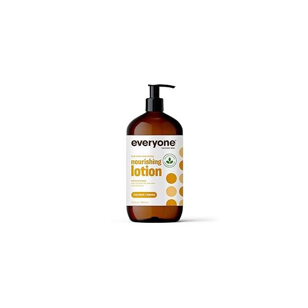 Everyone 3-in-1 Coconut & Lemon Lotion, 32oz, Organic, Cruelty-Free, Vegan Skin Moisturizer for Whole Body