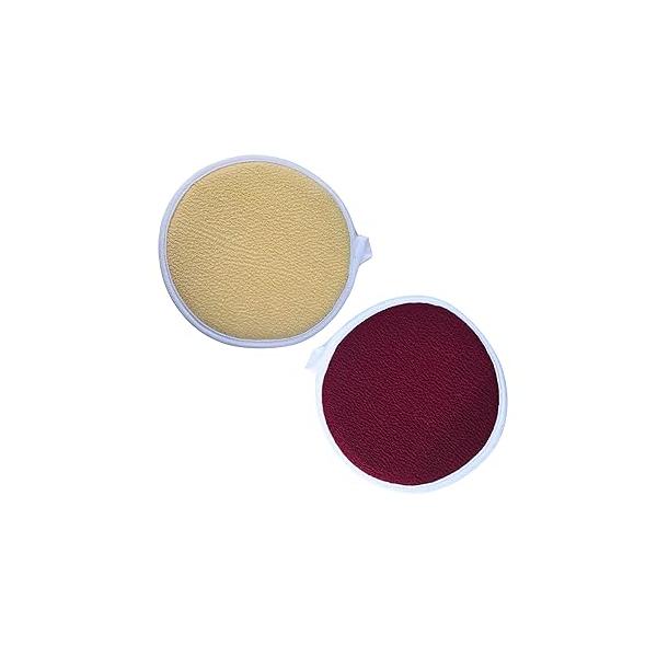 Moroccan Exfoliating Kessa Glove - Traditional Beauty Essential for Deep Skin Cleansing, Exfoliation & Dead Removal (set of 2 facial (Beige/Garnet))