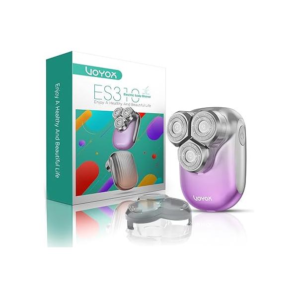 VOYOR Electric Razors for Women 3D Floating Blade Shaver Women, Legs Bikini and Body Facial Hair Remover Women's Shavers Waterproof Grooming ES310 (Purple)