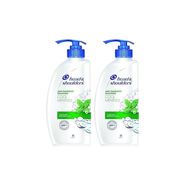Head & Shoulders Anti Dandruff Shampoo, 2 Pack, Cool Menthol Scent Refreshes and Cleanses Scalp, Daily Use For all Hair Types, 22 oz Pump Bottles