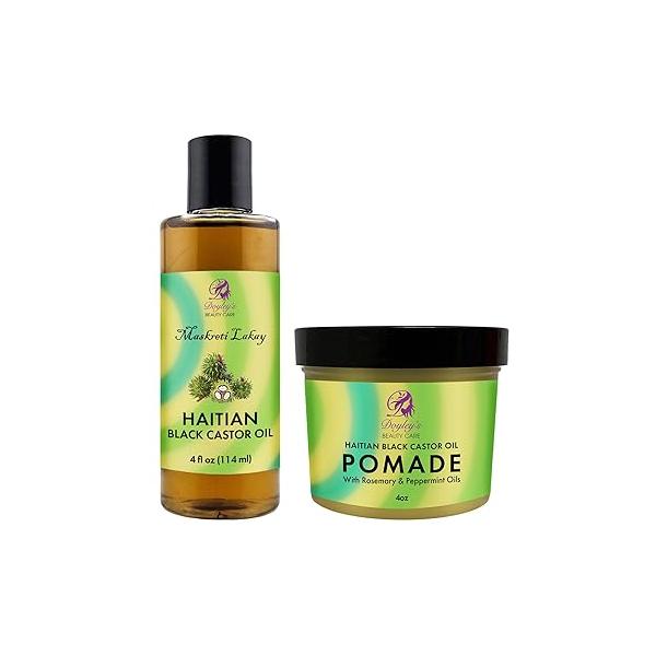 Doyley's Haitian Black Castor Oil 4oz and Pomade 2-Pack Bundle