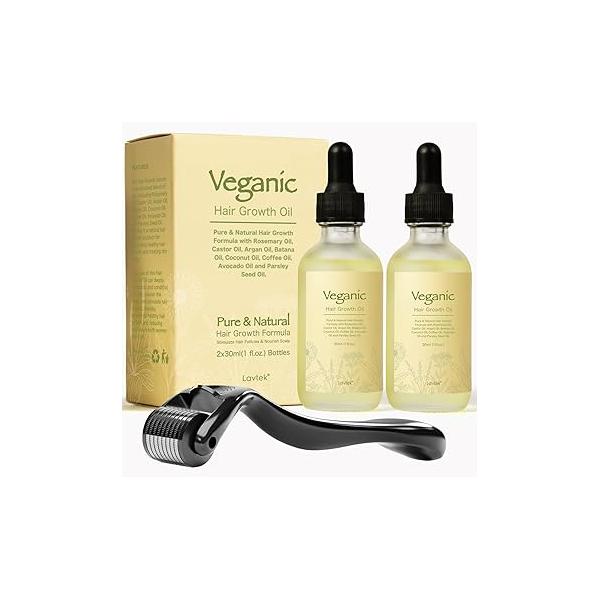 Veganic Natural Hair Growth Oil Kit, for 2pcs.