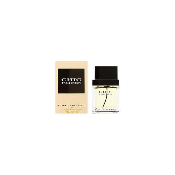 Carolina Herrera Chic Fragrance For Men - Leathery Wood And Adventure Begins With The Warmth Of Smooth Touch Leather Hint Saffron Cashmere Edt Spray 2 Oz