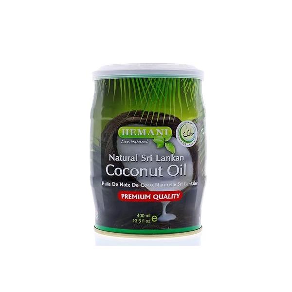 Hemani Coconut Oil - 100% Pure and Natural, 400mL | Aceite de Coco Ideal for Cooking, Hair, Skin Care Cold Pressed Premium Quality