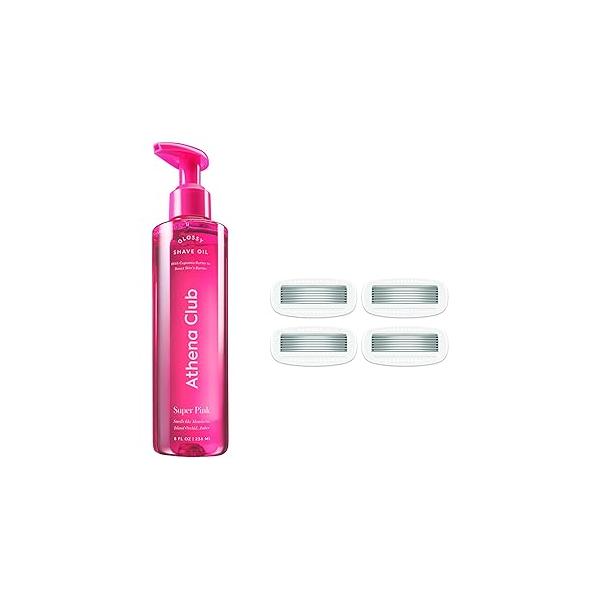 Women's Shave Kit, Glossy Oil, Super Pink + 4 Razor Blade Refills