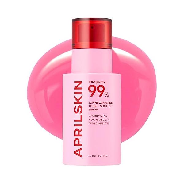 APRILSKIN TXA Niacinamide Toning Shot 99 Spicule Facial Serum|Skin Booster Serum for Brightening and Pore Care|99% High-Purity Tranexamic Acid 3% + 5%|Korean Skin Care|1.01 fl. oz.