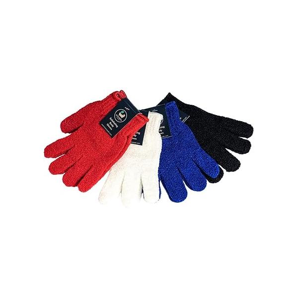 Exfoliating Body Gloves - Bath for Shower, Massage, and Scrubs, Dead Skin Cell Remover Smooth, Radiant Skin, One Size (Blue)