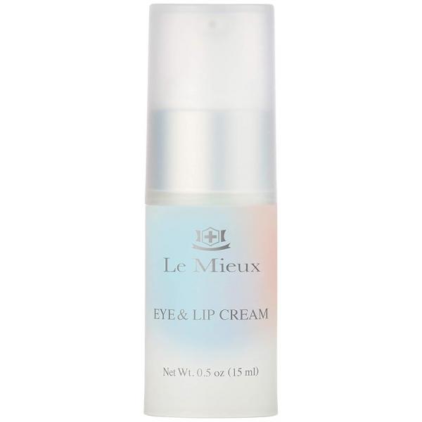 Le Mieux Eye & Lip Cream - Anti Aging and Moisturizer, Peptide-Infused Treatment for Visible Wrinkles Fine Lines with Kukui Nut Oil Ceramide, No Parabens or Sulfates (0.5 oz / 15 ml)