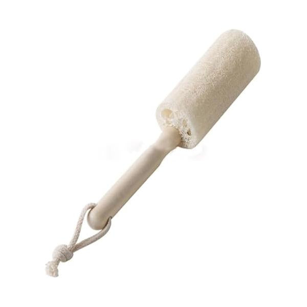 4 "Natural Agricultural Loofah with Wooden Stick for Washing Tea Cups, Cleaning Kitchen Stoves. Exfoliating Body Sponge Scrub Skin Care in Tub Spa Shower. Natural Products, No Additive