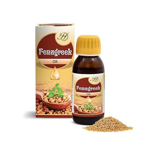 Fenugreek Oil - 100% Pure and Natural for Hair Skin, Cold Pressed Solvent-Free (2 oz)
