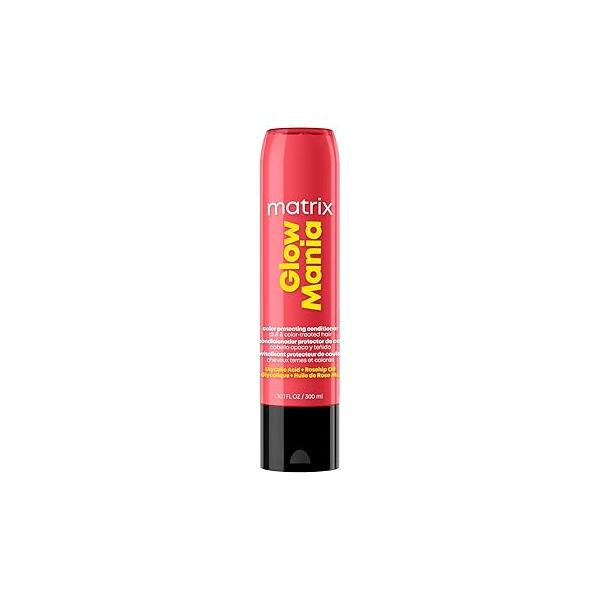 Matrix Glow Mania Conditioner - Enhances Shine, Preserves and Protects Color Vibrancy, For Dull Color-Treated Hair, Sulfate-Free, With Glycolic Acid & Rosehip Oil