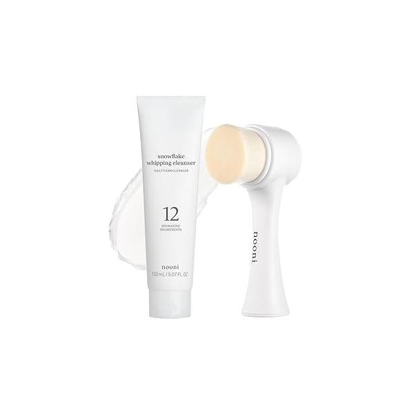 NOONI Pore Cleansing Dual Brush + Snowflake Whipping Cleanser Bundle