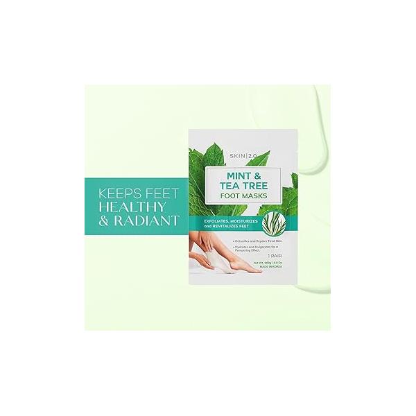 Eucalyptus & Aloe Foot Masks - Moisturizes Tired, Dry Cracked Feet, Exfoliating Hydrating Dermatologist Tested Korean Skincare Clean Beauty, Cruelty-Free 3 Pairs