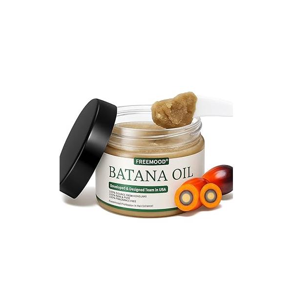 Raw Batana Oil for Hair Growth, 100% Natural & Pure, Dr. Sebi from Honduras Unrefined and Organic, Care Thickness, Scalp Skin, with Small Scoop, 4.23 oz / 120g