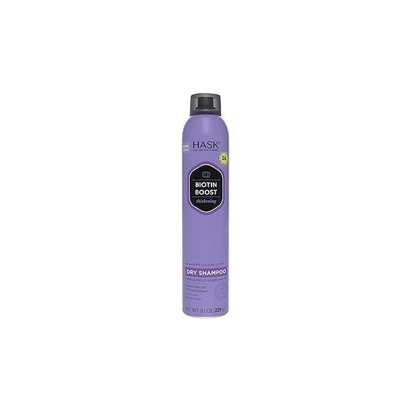 HASK Biotin Boost Thickening Dry Shampoo - Absorbs Oil, Adds Volume & Lift, Strengthens Strands, No Sulfates or Parabens, Cruelty-Free 8.1oz