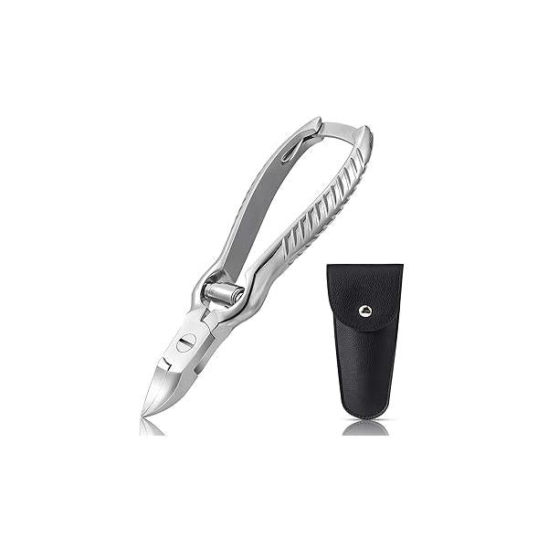 BEZOX Heavy Duty Podiatrist Toenail Clippers for Thick and Ingrown Nails, Stainless Steel Toe Nail Clipper, Pordiatry Ingrwon Tools - Silver