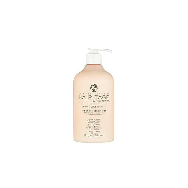 Hairitage Tame the Mane Smoothing Hair Conditioner Formulated with Jojoba Oil + Avocado - Fights Prevents Frizz Hydrating Natural Shine Fortified Hair, 13 fl. oz.