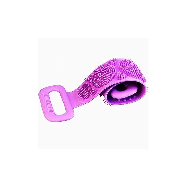 Silicone Back Scrubber for Shower, Body Scrubber, 35 Inch Extra Long Bath Brush Exfoliating with Handle Men Women