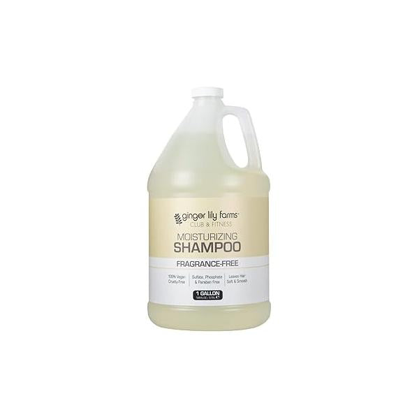 Ginger Lily Farms Club & Fitness Moisturizing Shampoo for All Hair Types, 100% Vegan Cruelty-Free, Fragrance Free, 1 Gallon (128 fl oz) Refill