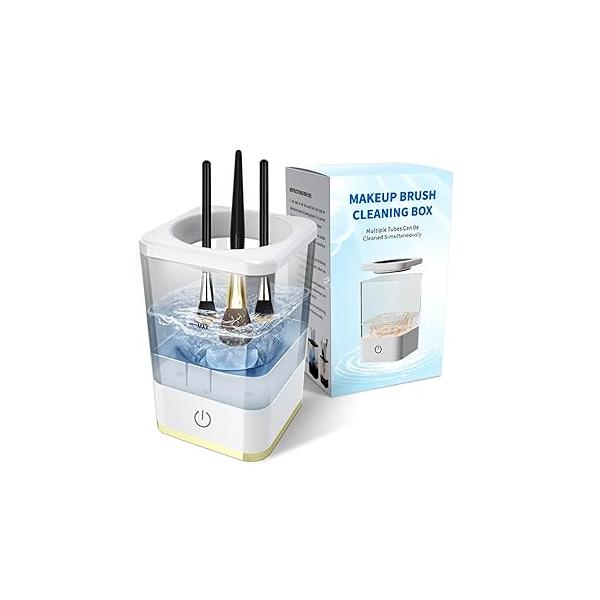 Makeup Brush Cleaner, Neeyer Super-Fast Electric Cleaner Machine Automatic Spinner Tools White