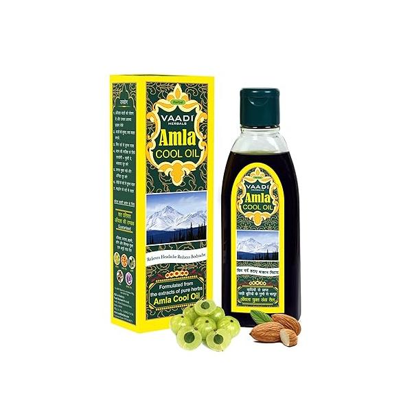 Vaadi Herbals Amla and Brahmi Blend Hair Oil - Therapeutic Grade for Growth Cooling 6.76 Ounces
