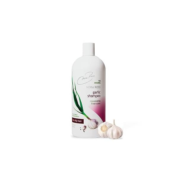 Nora Ross Classic Garlic Shampoo - Thickening and Hair Growth for Men Women with Normal to Dry, Thinning All Natural Anti-Dandruff Scalp Cleanser Formula Rosemary 32oz