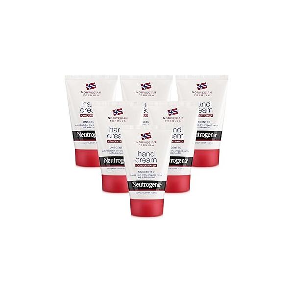 Neutrogena Concentrated Hand Cream, Unscented, Norwegian Formula,Travel Size (1.69 Ounce, Pack of 6)