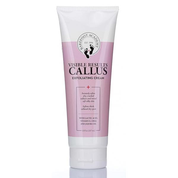 Heavy Duty Foot Care Scrub & Moisturizer Cream For Calluses, Dead Skin, Tough Heels, Cracked Rough Spots On Feet, Skin Large 8 Fl Oz (Exfoliating Cream)