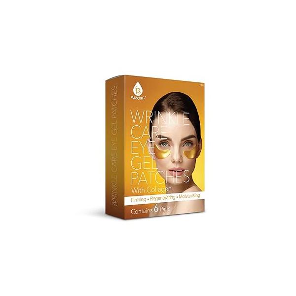 Pursonic | Wrinkle Care Eye Gel Patches with Collagen for Puffy Eyes, Dark Circles, & Wrinkles - Hydrates and Rejuvenates Skin Anti-Aging Effects