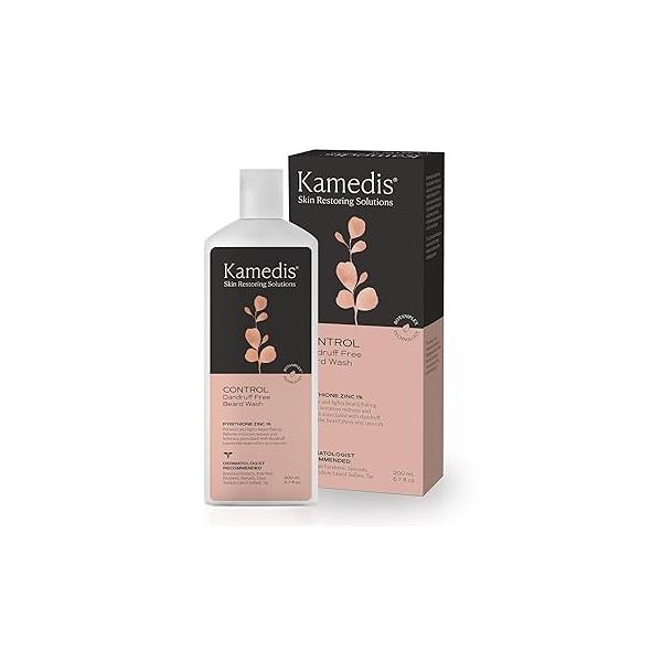 KAMEDIS Beard Wash - 6.7 Oz, Dandruff & Flake Free Ultimate Men's Shampoo, Contains Pyrithione Zinc Salicylic Acid, Alleviates Itching Irritation