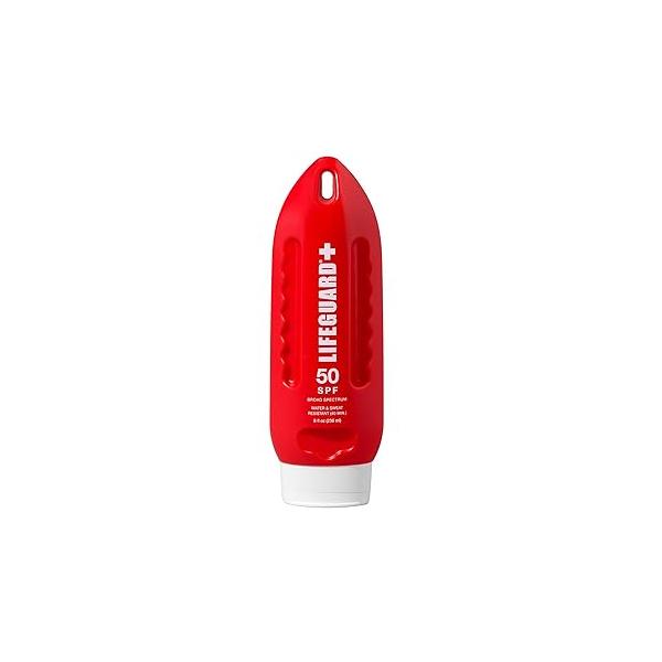 Lifeguard SPF 50 Sunscreen Lotion - Daily Broad Spectrum Face and Body Sunscreen, No White Cast, Hydrating Finish, For All Skin Types, Water Resistant, Reef Safe 8 fl. oz.