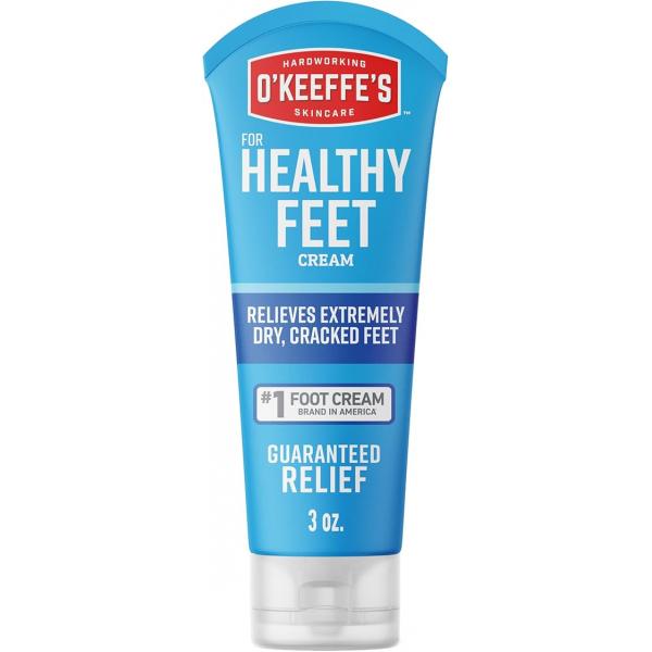 O'Keeffe's for Healthy Feet Foot Cream - 3 oz Travel Size Tube (1 Pack) Guaranteed Relief Extremely Cracked, Dry Feet, Repairing Skincare, Instantly Boosts and Retains Moisture Levels