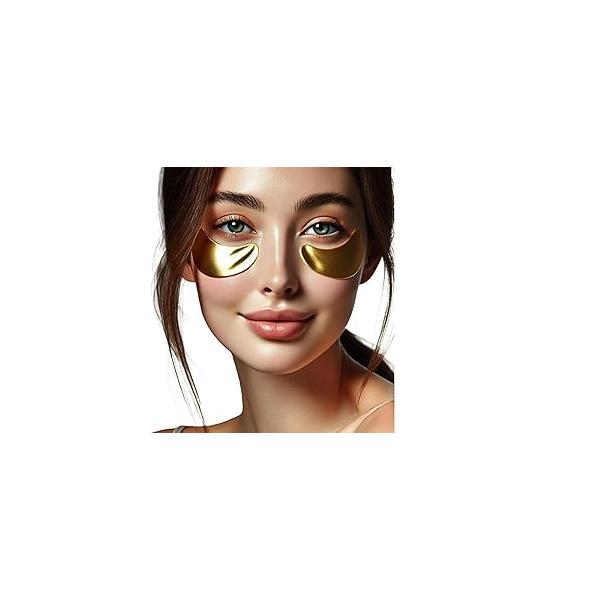 eye mask, collagen skin care products, patches for puffy eyes, masks dark circles and puffiness, 24k gold under (30 pairs)