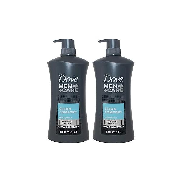 Dove Men Body Wash Clean Comfort 1 Liter (33.8 Oz) - Pack of 2