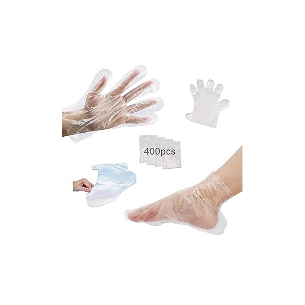 Hipifans 400pcs Paraffin Wax Bath Liners for Foot & Hand, Thermal Therapy Covers - Larger, Thicker Socks and Plastic Bags Hot Spa Treatment