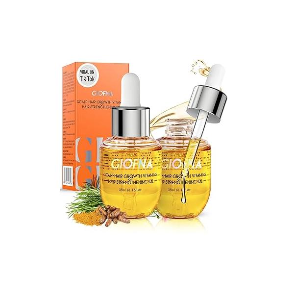 Hair Oil, Rosemary Serum for Growth, Scalp Care Curly, Thick, Frizzy, and Damaged Hair, Reduce Loss Women Men (2Pcs)