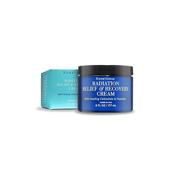 RemeVerse Radiation Cream - Unscented, Gentle, Hyaluronic Acid, Peptides & Calendula for Burns, Soothing Skin and Hydrate Sensitive Skin, Treatment Care 6 fl oz
