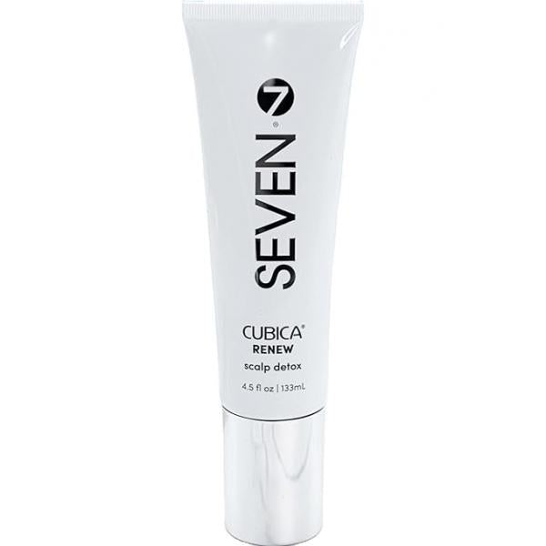 SEVEN Haircare CUBICA RENEW Scalp Detox Exfoliator Pre-Shampoo Deep Conditioning Hair Mask Treatment for Dry Damaged with Eucalyptus, Charcoal, Kaolin & Papaya, Made in USA, 4.5 oz