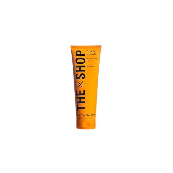 The Shop Men's Soothing Shave Cream, Ultra-Rich Lather for All Skin Types, Helps Prevent Nicks, Razor Burn & Irritation, Conditions Smoothes with Macadamia Oil, Refreshing Eucalyptus Scent, 7 Fl Oz