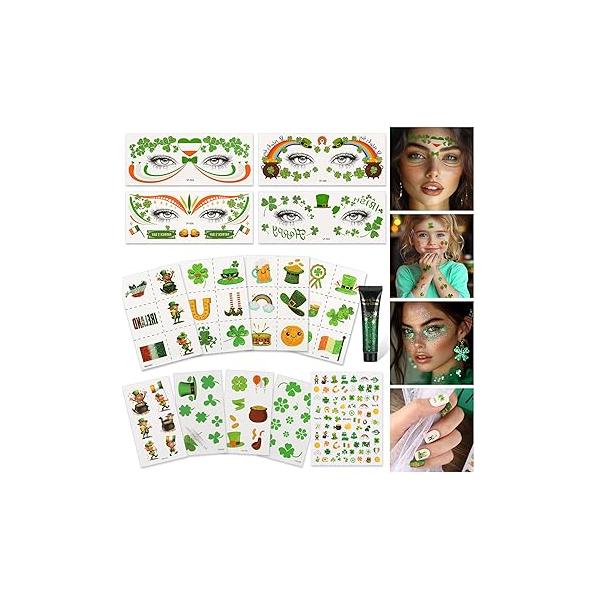 20 Sheets Face & Body Pride Temporary Tattoos-Rainbow LGBT Gay Stickers for Parades, Equality Events Festivals-Waterproof, Skin-Friendly Adults&Kids(10 Eye Designs + 10 Body)